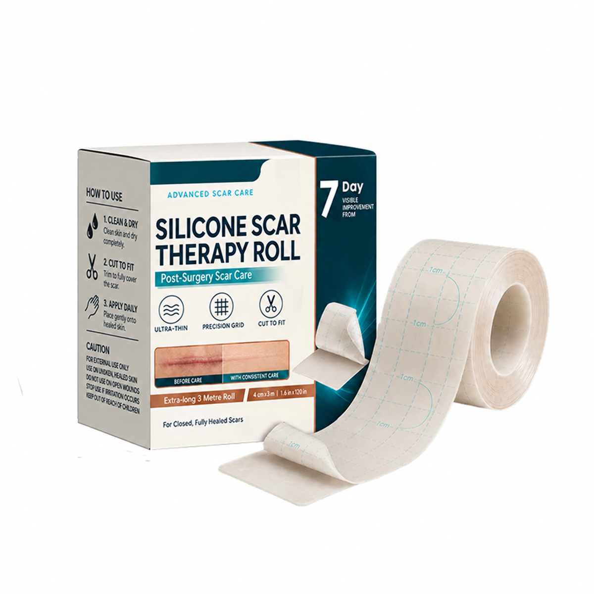 🎁🧚SILICONE SCAR THERAPY ROLL Help Soften, Flatten & Improve the Appearance of Raised Scars