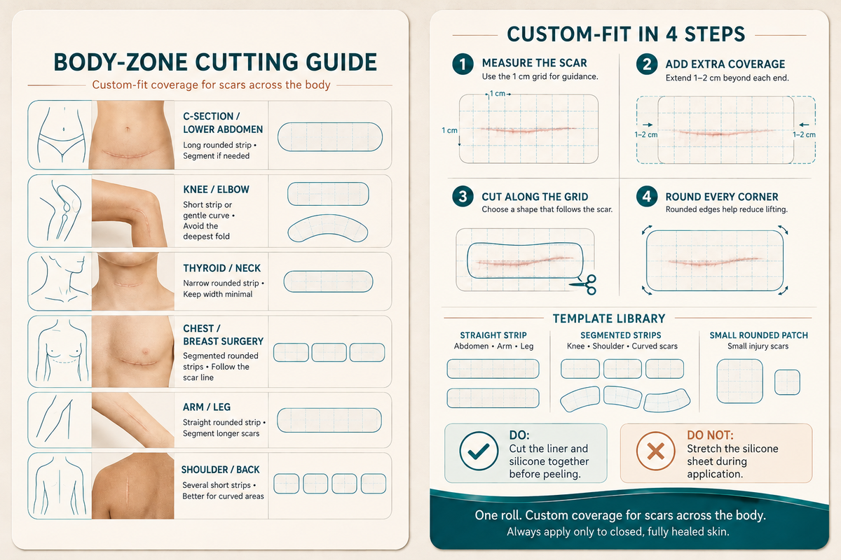 🎁🧚SILICONE SCAR THERAPY ROLL Help Soften, Flatten & Improve the Appearance of Raised Scars